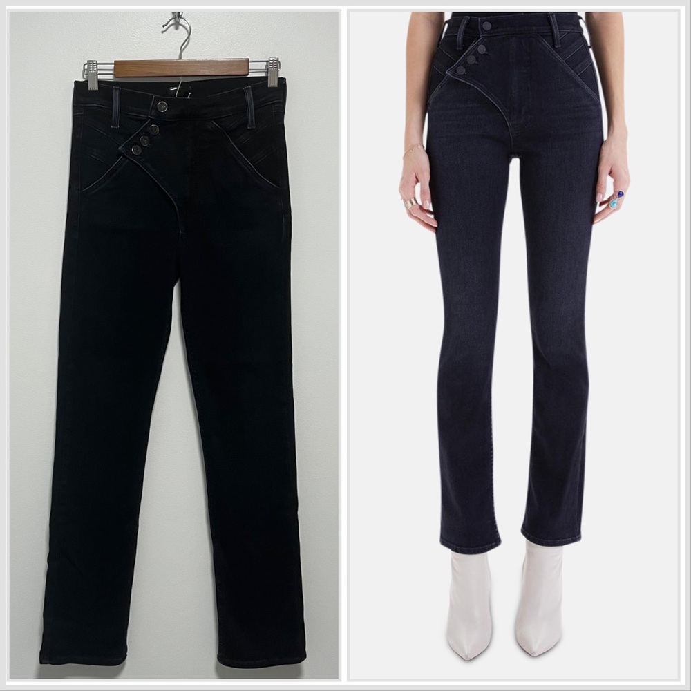 Mother The Right Away Rider Encounters At Night Black Slim Fit Jeans 29